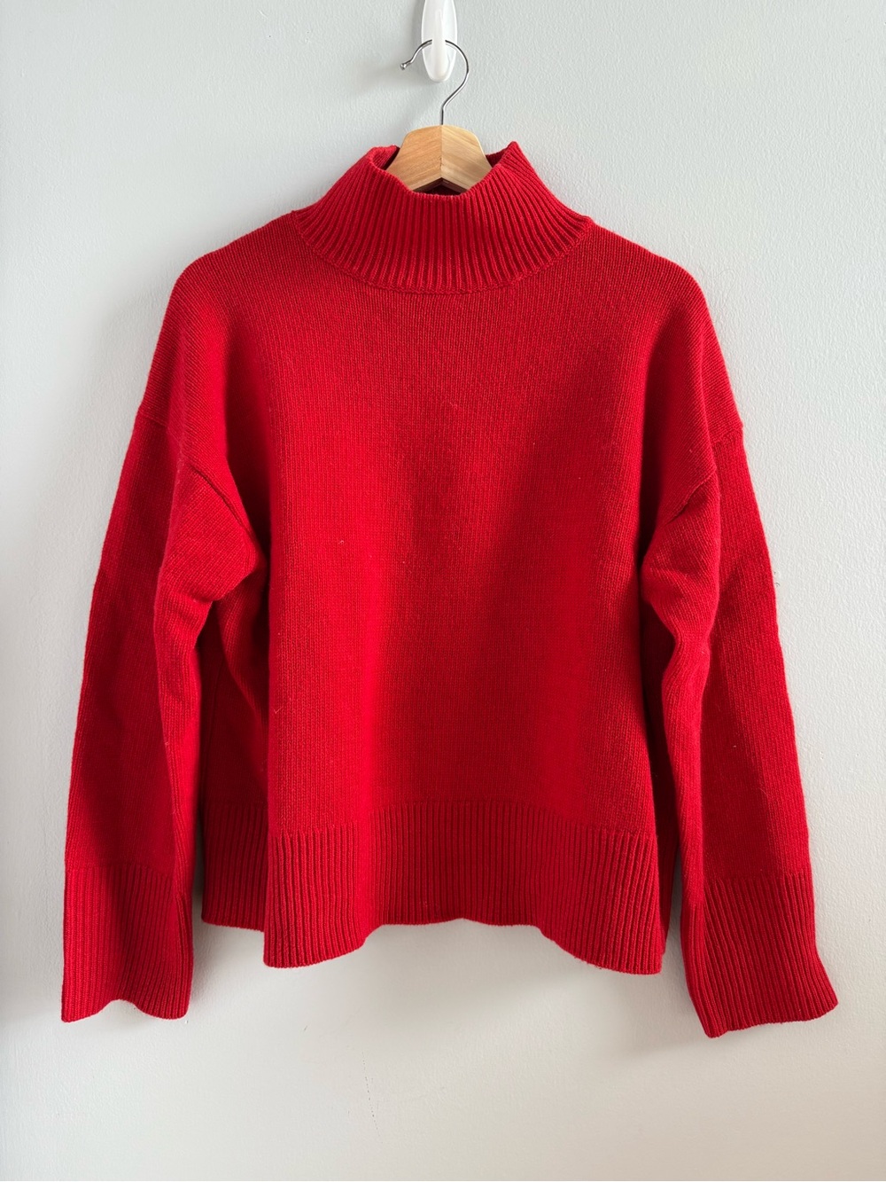 Zara 100% Wool Red Turtleneck Sweater